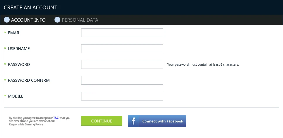 Hamabet Nigeria registration form